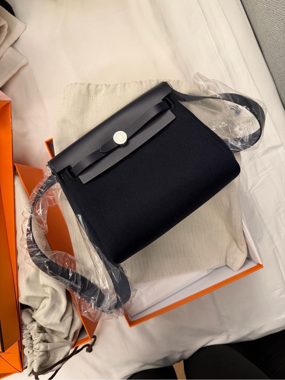 AUTHENTIC HERMES SAC HERBAG 20 DARK BLUE